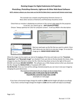 Setting up Your Images for Digital Projection