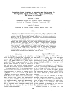 Subsolidus Phase Relations in Aragonite-Type Carbonates. Lll. The