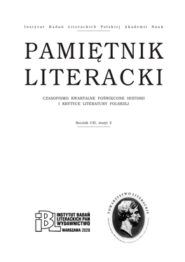 Pamiętnik Literacki 2020, Z. 2