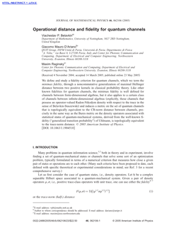 Operational Distance and Fidelity for Quantum Channels