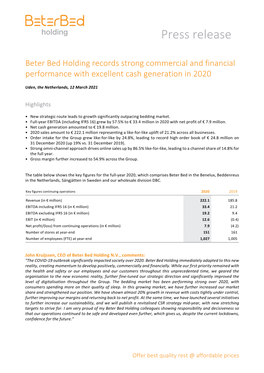 ANNUAL RESULTS 2020 Benelux