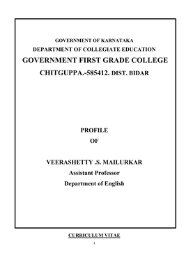 Government First Grade College Chitguppa.-585412