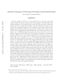 Molecular Counterparts of Ultracompact HII Regions With