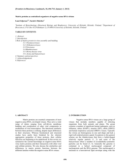 696 Matrix Proteins As Centralized Organizers of Negative-Sens