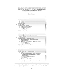 Disabusing the Definition of Domestic Abuse: How Women Batter Men and the Role of the Feminist State