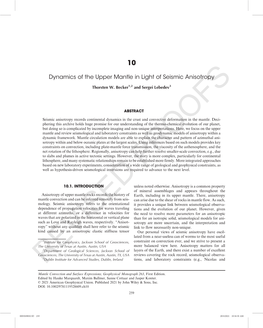 Dynamics of the Upper Mantle in Light of Seismic Anisotropy