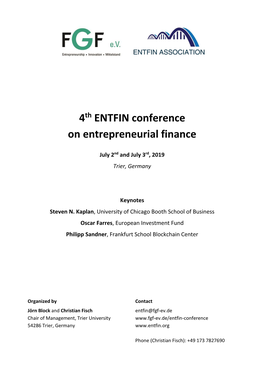 ENTFIN 2019-Program Overview