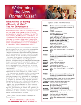 Welcoming the New Roman Missal