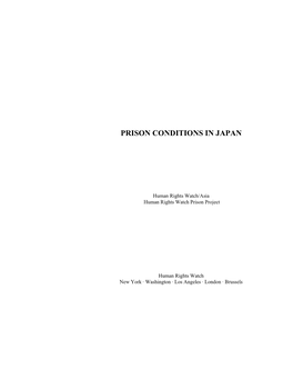 Prison Conditions in Japan