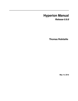 Hyperion Manual Release 0.9.8