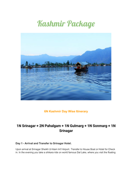 Kashmir Package