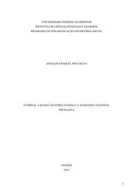 O Jornal a Manhã, Oliveira Vianna E a Alemanha Nacional Socialista