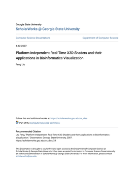 Platform Independent Real-Time X3D Shaders and Their Applications in Bioinformatics Visualization