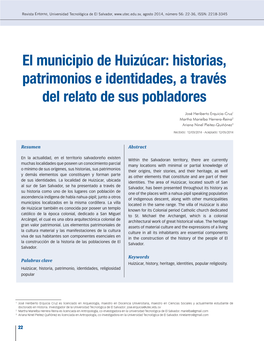El Municipio De Huizúcar: Historias, Patrimonios E Identidades, a Través Del Relato De Sus Pobladores