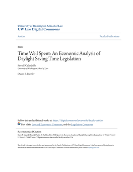 An Economic Analysis of Daylight Saving Time Legislation Steve P