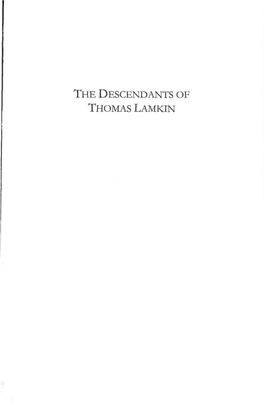 The Descendants of Thomas Lamkin