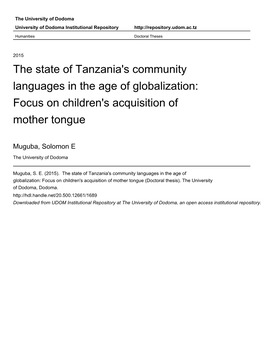 Focus on Children's Acquisition of Mother Tongue