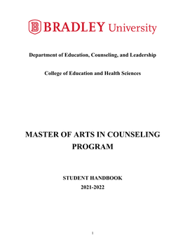 Master of Arts in Counseling Program