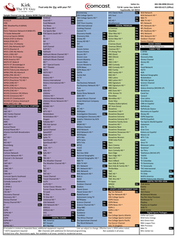 Comcast Channel Lineup