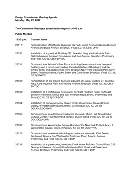 Design Commission Meeting Agenda Monday, May 22, 2017