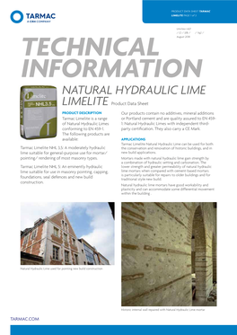 Limelite Natural Hydraulic Lime