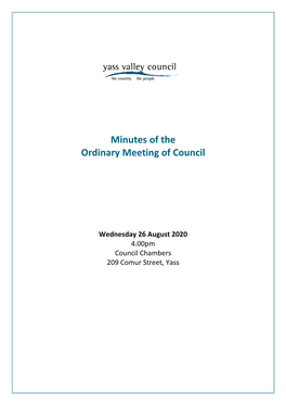 Minutes of Ordinary Council Meeting