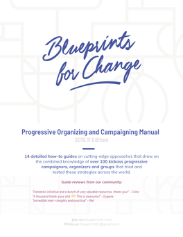Progressive Organizing and Campaigning Manual 2019.11 Edition