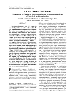 Novaluron As an Ovicide for Bollworm on Cotton: Deposition and Efficacy of Field-Scale Aerial Applications Daniel E