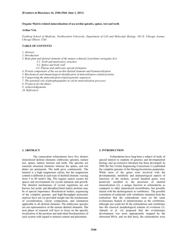 2540 Organic Matrix-Related Mineralization of Sea Urchin