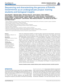 Sequencing and Characterizing the Genome of Estrella Lausannensis As an Undergraduate Project: Training Students and Biological Insights