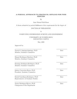 A FORMAL APPROACH to PROTOCOL OFFLOAD for WEB SERVERS By