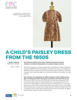 A Child's Paisley Dress from the 1850S