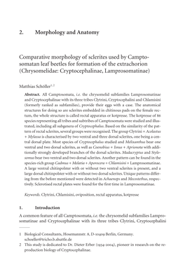 2. Morphology and Anatomy Comparative Morphology Of