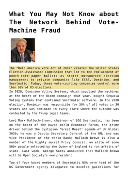 What You May Not Know About the Network Behind Vote-Machine