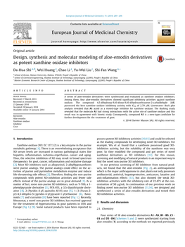 Design, Synthesis and Molecular Modeling of Aloe-Emodin Derivatives As Potent Xanthine Oxidase Inhibitors