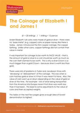 The Coinage of Elizabeth I and James I