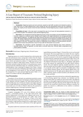 A Case Report of Traumatic Perineal Degloving Injury