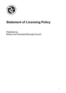 Statement of Licensing Policy