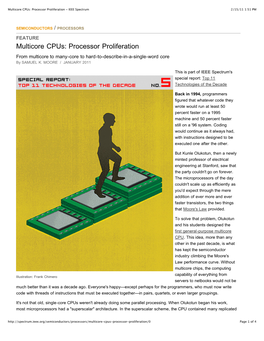 Multicore Cpus: Processor Proliferation - IEEE Spectrum 2/15/11 1:51 PM