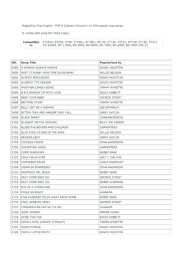 Magicsing Chip English - POP 6 (Classic+Country) W/ 149 Popular Pop Songs