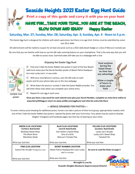 Seaside Heights 2021 Easter Egg Hunt Guide