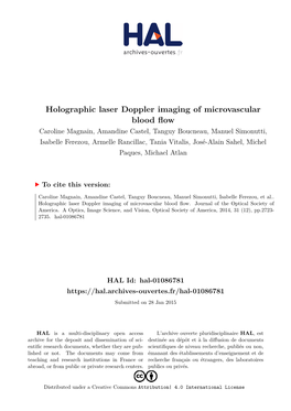 Holographic Laser Doppler Imaging Of