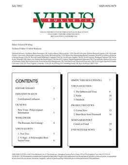 Virus Bulletin, July 1992