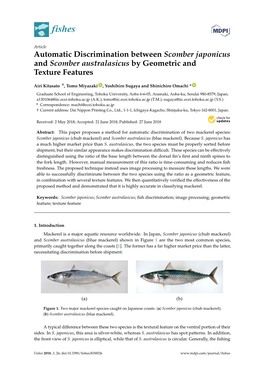 Automatic Discrimination Between Scomber Japonicus and Scomber Australasicus by Geometric and Texture Features