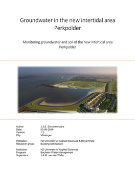 Groundwater in the New Intertidal Area Perkpolder