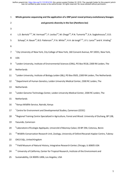 Whole Genome Sequencing and the Application of a SNP Panel Reveal Primary Evolutionary Lineages