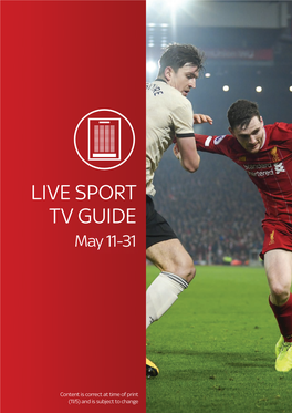 LIVE SPORT TV GUIDE May 11May-31