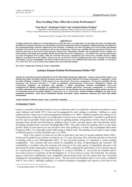 Does Grafting Time Affect the Cactus Performance?