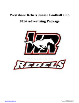 Westshore Rebels Junior Football Club 2014 Advertising Package