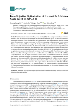 Four-Objective Optimization of Irreversible Atkinson Cycle Based on NSGA-II